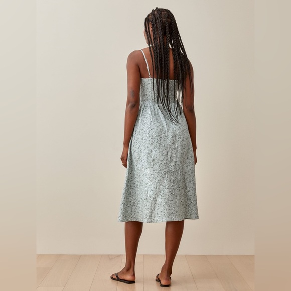 Reformation Cale linen Midi Dress NWOT agave print - Picture 4 of 10